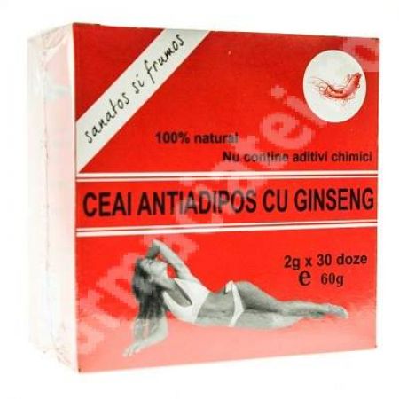 Ceai Antiadipos Ginseng, 30 plicuri, Amedsson