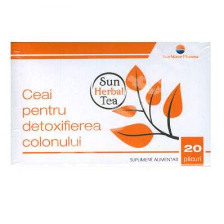 Ceai pentru detoxifierea colonului, 20 plicuri, Sun Wave Pharma