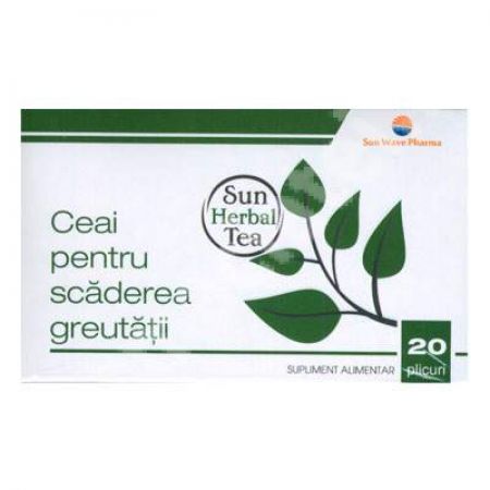 Ceai pentru scaderea greutatii,  20 plicuri, Sun Wave Pharma