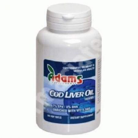 Cod Liver Oil 1000 mg, 90 capsule, Adams Vision