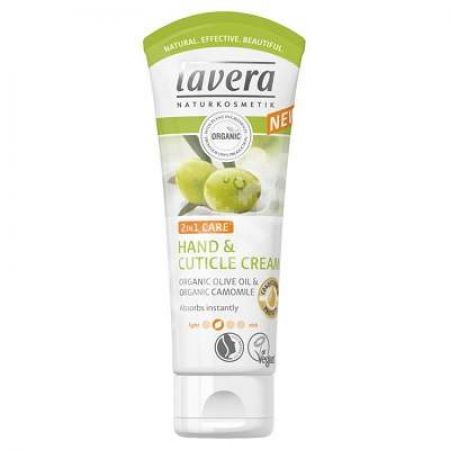 Crema 2 in 1 pentru maini si cuticule cu ulei de masline bio, 75 ml, Lavera