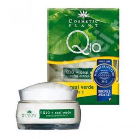 Crema antirid de zi Q10 si ceai verde ten normal-mixt, 50 ml, Cosmetic Plant