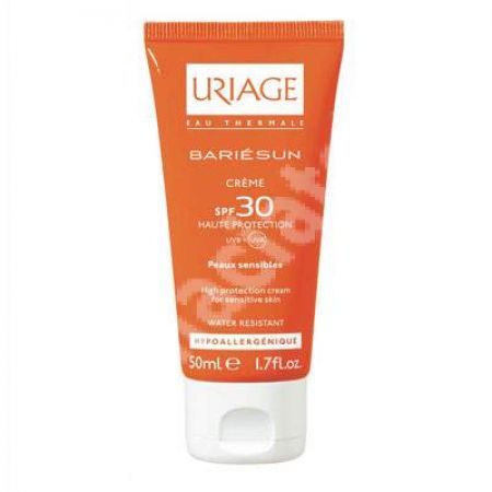 Crema cu protectie solara piele sensibila fata si corp Bariesun SPF 30, 50 ml, Uriage