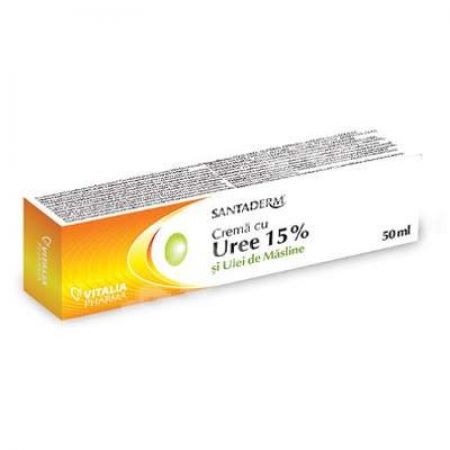 Crema cu uree 15% si ulei de masline Santaderm, 50 ml, Viva Pharma