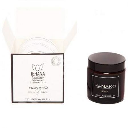 Crema de corp cu trandafir Hanako, 120 ml, Iehana