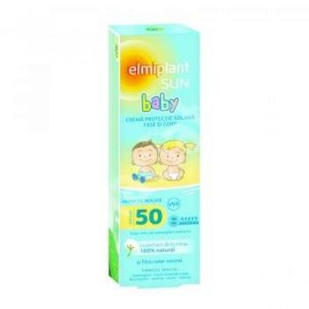 Crema de protectie solara fata si corp SPF 50 Sun Baby, 75 ml, Elmiplant