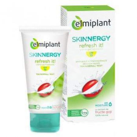 Crema-gel hidratanta pentru ten normal-mixt SPF 15 Skinnergy Refresh It, 50 ml, Elmiplant