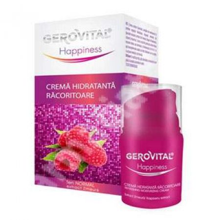 Crema hidratanta racoritoare cu extract de zmeura ten normal Happiness, 30 ml, Gerovital