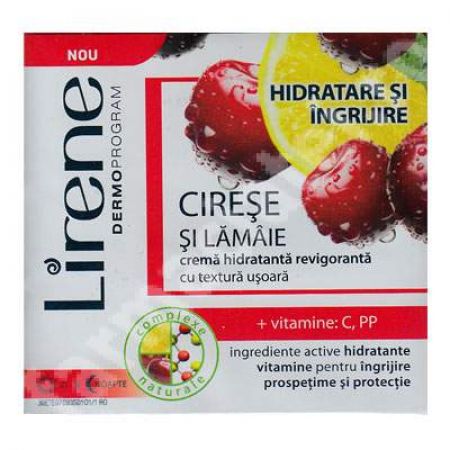 Crema hidratanta revigoranta cu  cirese si lamaie, 50 ml, Lirene