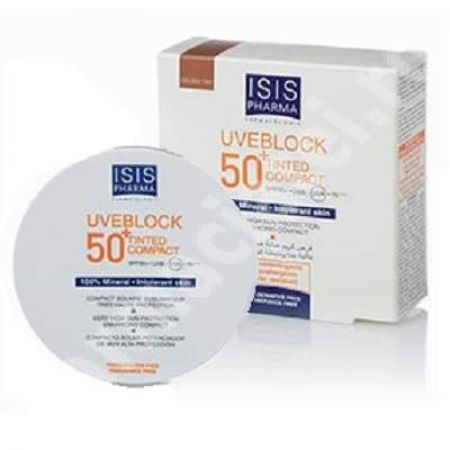 Crema nuantatoare compacta Golden UVEBLOCK 50+, 10 g, Isis Pharma