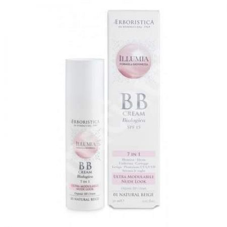 Crema organica BB SPF 15 Illumia, bej natural, 30 ml, L'Erbolistica