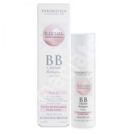 Crema organica BB SPF 15 Illumia, bronz natural, 30 ml, L'Erboristica