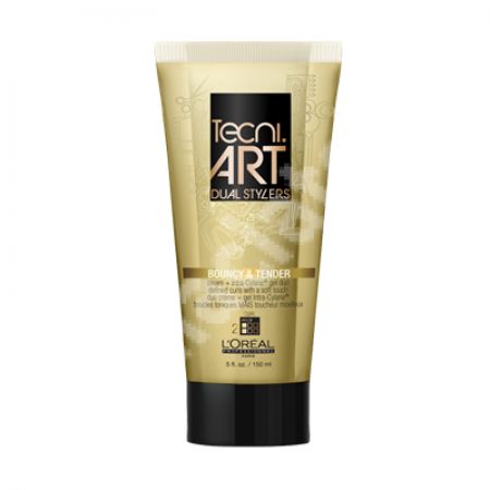 Crema si gel de par pentru fixare medie Tecni.Art Dual Stylers Bouncy and Tender, 150 ml, Loreal Professionnel