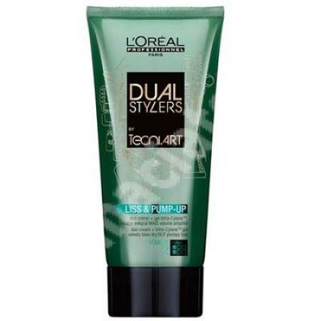 Crema si gel de par pentru fixare medie Tecni.Art Dual Stylers Liss and Pump-up, 150 ml, Loreal Professionnel