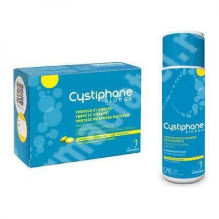 Cystiphane, 120 comprimate + Sampon impotriva caderii parului, 100 ml, Biorga