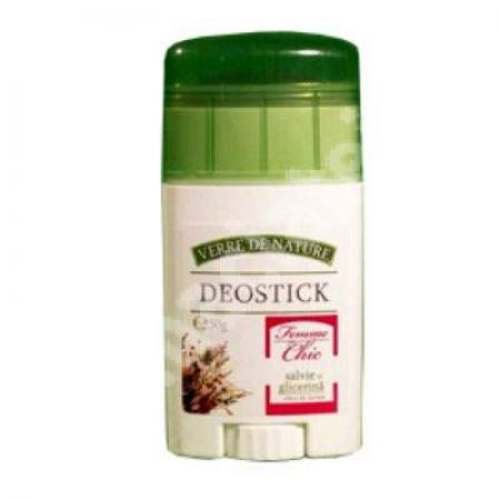 Deodorant Deostick Femme Chic cu Salvie si Glicerina, 50 g, Verre de Nature