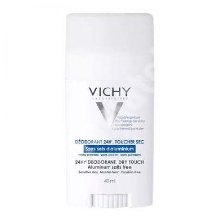 Deodorant stick antiperspirant fara saruri de aluminiu 24 H, 40 ml, Vichy