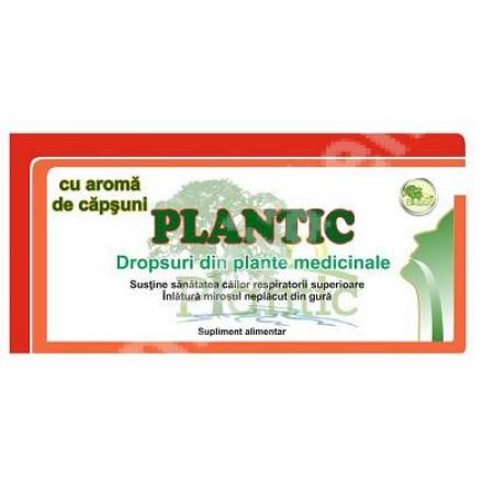 Dropsuri cu aroma de capsuni, pentru tuse, 16 bucati, Plantic