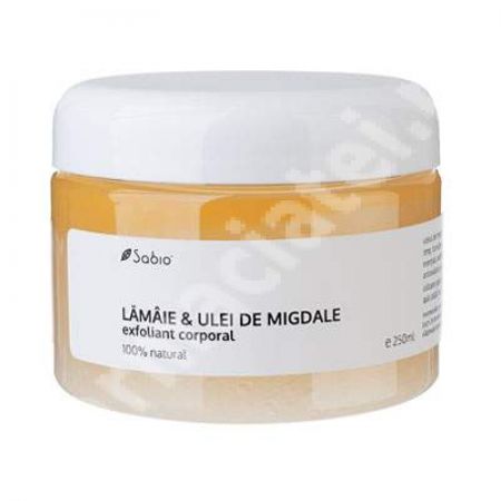 Exfoliant corporal cu lamaie si ulei de migdale, 250 ml, Sabio