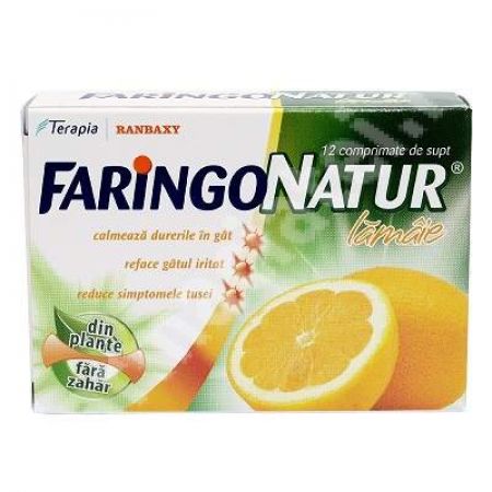 Faringo Natur lamaie, 12 comprimate, Terapia