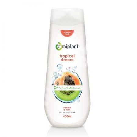 Gel de dus crema Tropical Dream Papaya si Kiwi, 400 ml, Elmiplant