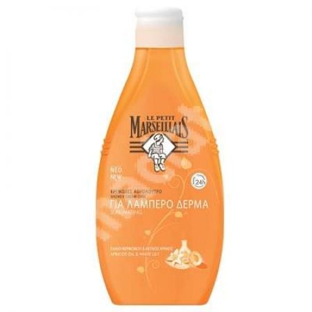 Gel de dus satinat intens hidratant cu ulei de caise si crin alb, 250 ml, Le Petit Marseillais