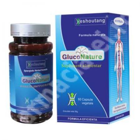 GlucoNature, 60 cpsule, Qingdao Heshoutang