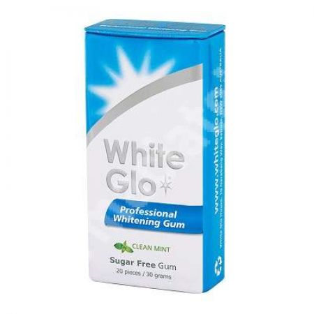 Guma de mestecat fara zahar pentru albirea dintilor Professional, 30 g, White Glo 