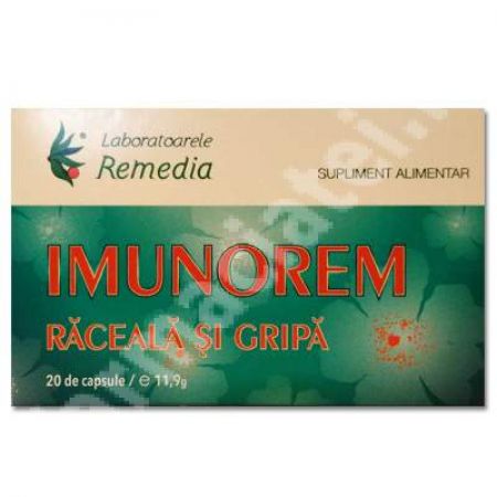 Imunorem raceala si gripa, 20 capsule, Remedia