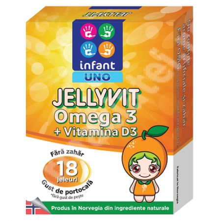 Jellyvit Omega 3 + Vitamina D3 Infant Uno, 18 jeleuri, Solacium Pharma