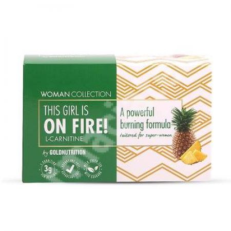 L-Carnitine On Fire Ananas Woman Collection, 15 unidoze x 10 ml, Gold Nutrition