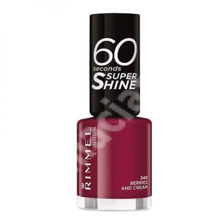 Lac de unghii 60 Seconds Shine 340 Berries and Cream, 8 ml, Rimmel London