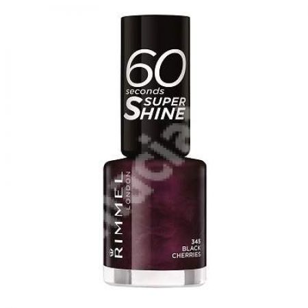 Lac de unghii 60 Seconds Shine 345 Black Cherries, 8 ml, Rimmel London