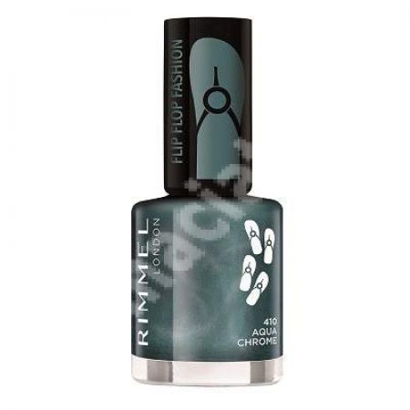 Lac de unghii 60 Seconds Shine Flip Flop 410 Aqua Chrome, 8 ml, Rimmel London