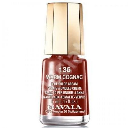 Lac de unghii Warm Cognac 136, 5 ml, Mavala