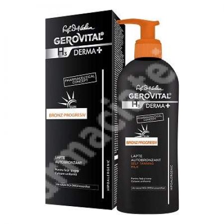 Lapte autobronzant Gerovital H3 Derma+, 150 ml, Farmec