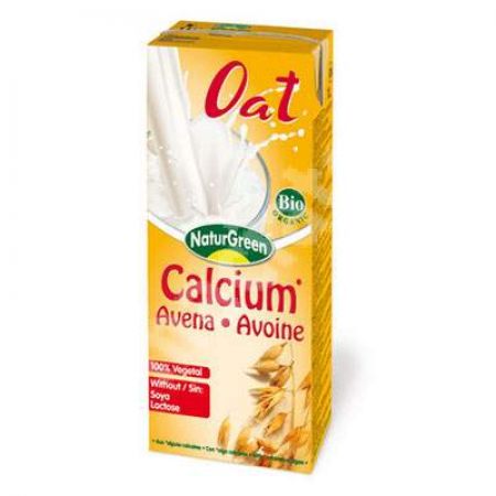 Bautura vegetala Bio din ovaz cu calciu marin, 200 ml, Naturgreen