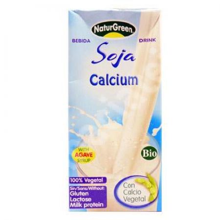 Bautura vegetala Bio fara gluten din soia cu calciu marin, 1L, Naturgreen