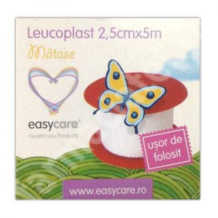 Leucoplast din matase, 2.5cm x 5m, EasyCare