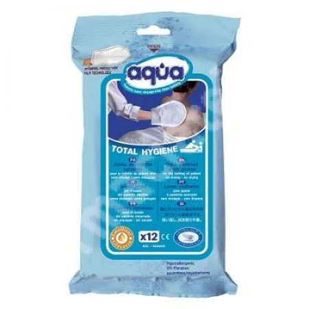 Manusi Pre Imbibate Toaleta Aqua, 12 bucati, Germanmed