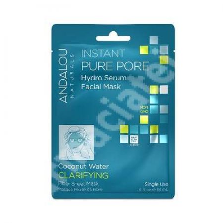 Masca celulozica pentru hidratarea si purificarea tenului instant Clarifying Andalou, 18 ml, Secom