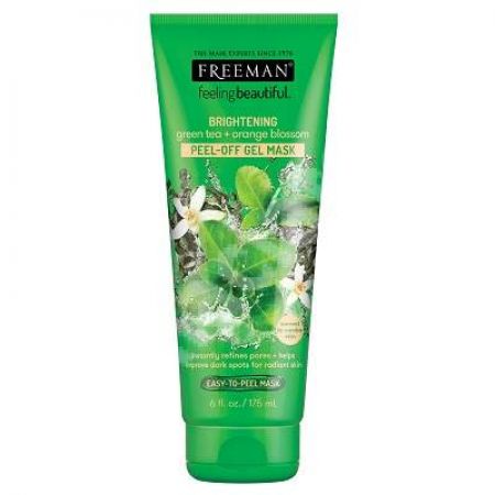 Masca-gel peel-off pentru luminozitate cu ceai verde si flori de portocal, 175 ml, Freeman