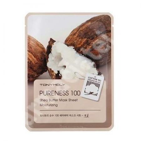 Masca pentru hidratare cu unt de shea PURENESS 100, 21 ml, TONYMOLY 