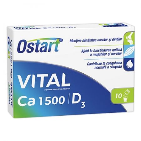 Ostart Vital Ca 1500 + D3, 10 plicuri, Fiterman