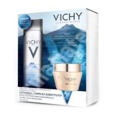 Pachet Crema ten uscat Neovadiol Complex Substitutiv, 50 ml +  Apa termala mineralizanta, 150 ml, Vichy