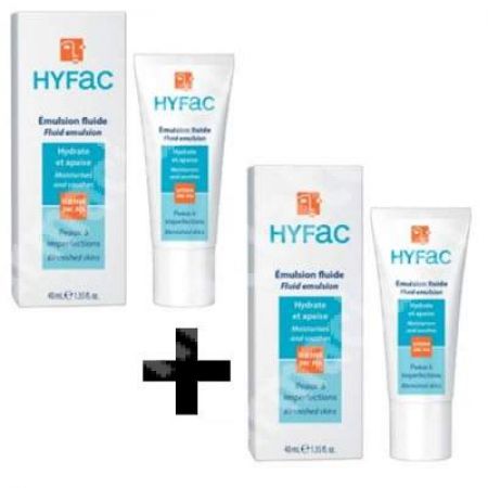 Pachet Emulsie fluida hidratanta, 40 ml + 40 ml, Hyfac