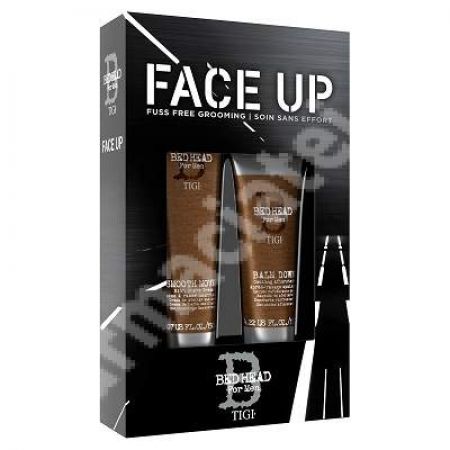 Pachet Face up Crema pentru barbierit Smooth Mover, 150 ml + Aftershave Balm Down Cooling, 125 ml, Tigi