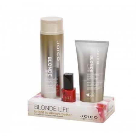 Pachet K-Pak Blonde Life Brightening Sampon 300 ml + Masca 150 ml + Lac de unghii, Joico