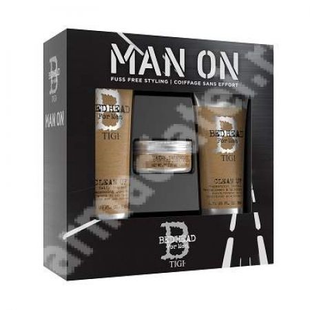 Pachet pentru barbati Bed Head for Men Sampon, 250 ml + Balsam, 200 ml + Ceara, 85 g, Tigi