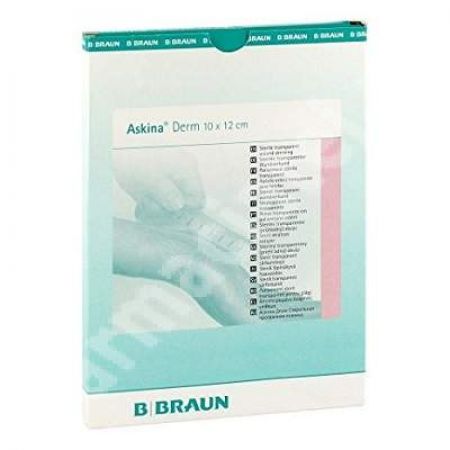 Pansament steril transparent pentru plagi Askina Derm, 10 x 12 cm, B. Braun